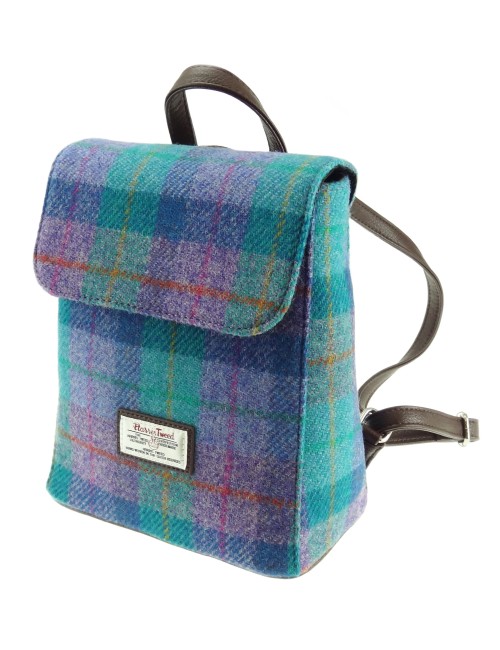 Rucksack 'Tummel' Harris Tweed - Green&Purple
