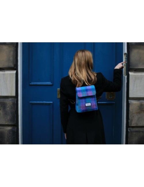 Rucksack 'Tummel' Harris Tweed - Green&Purple