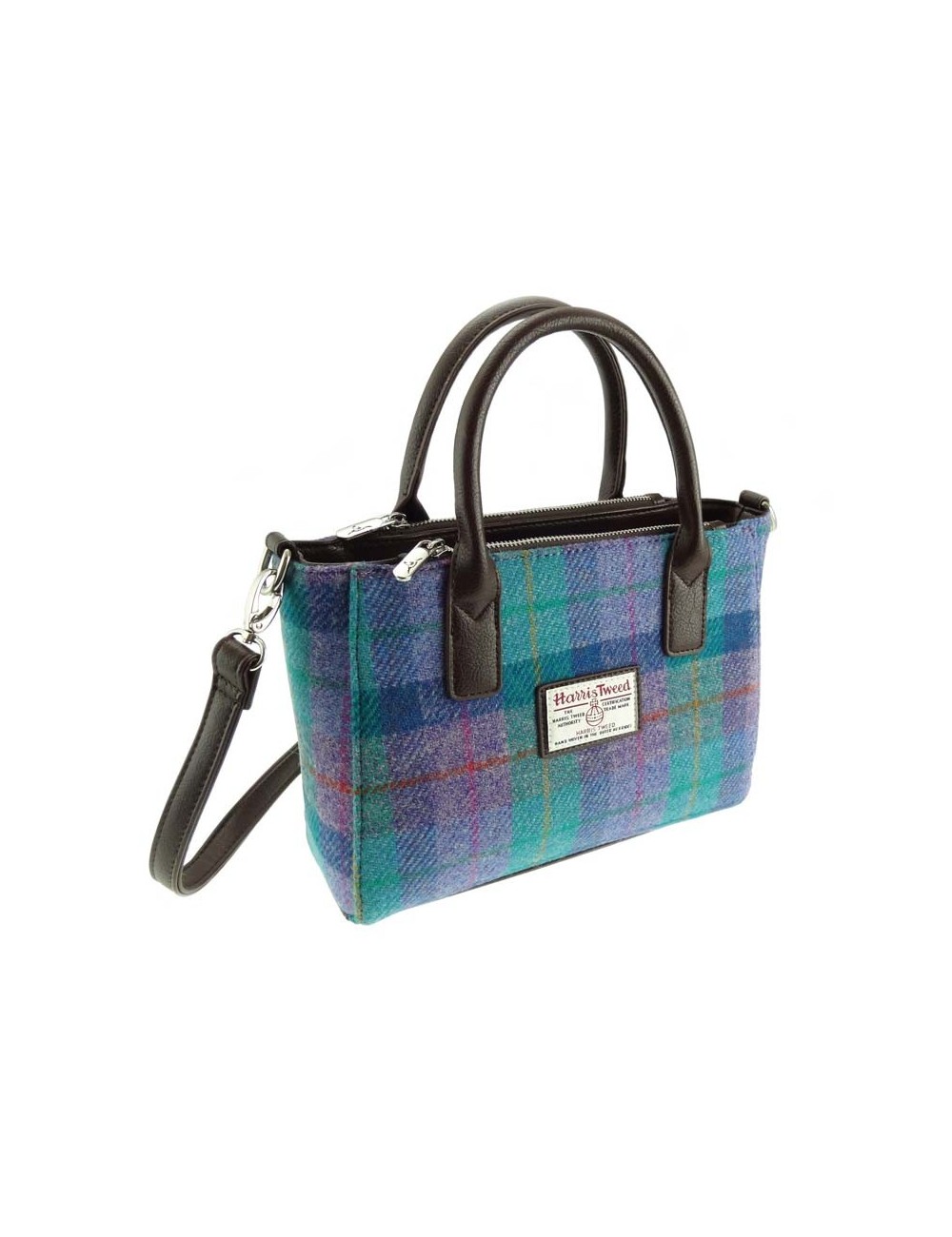 Handtasche 'Tote' Harris Tweed - Green&Purple