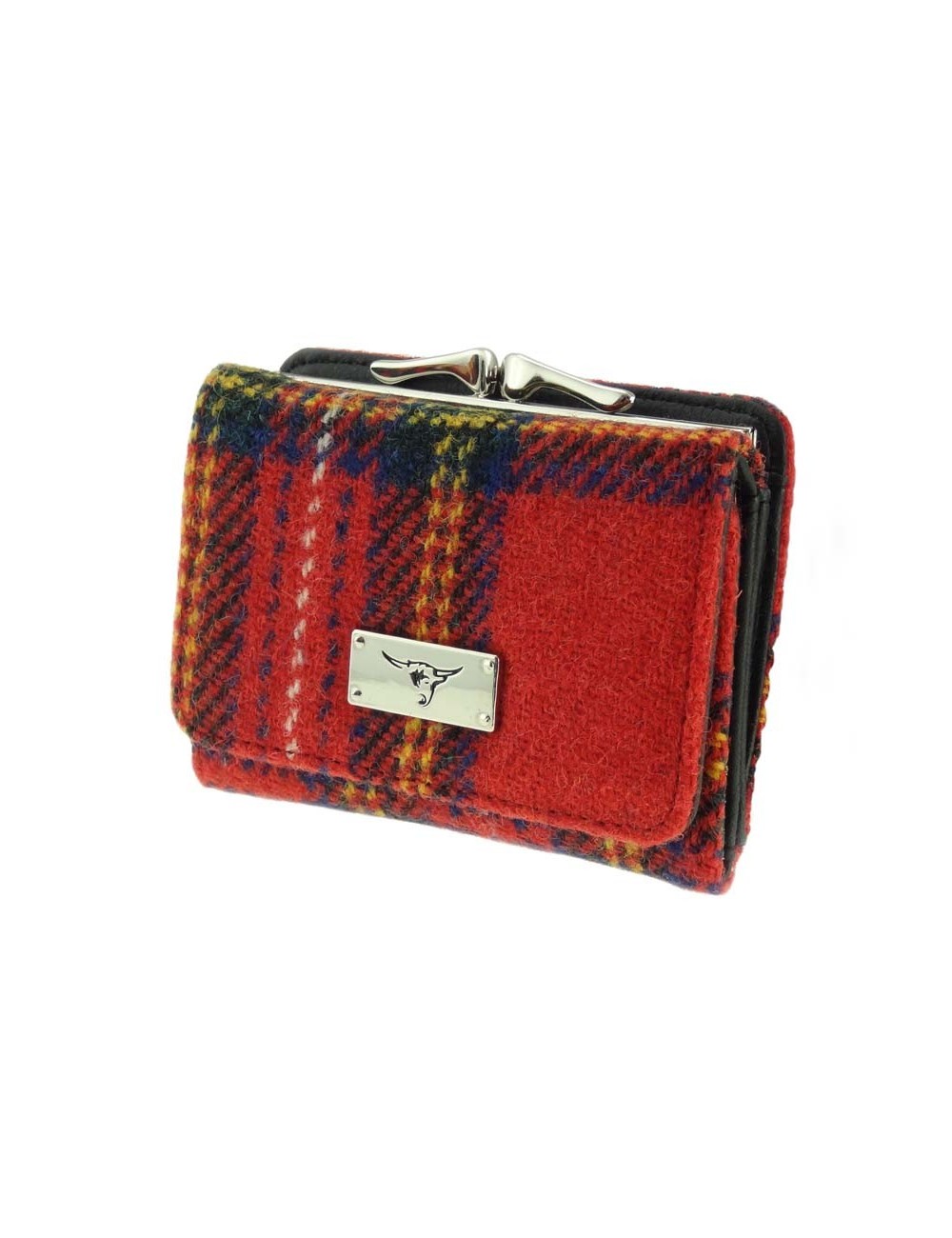 Portafoglio 'Unst' Harris Tweed - Royal Stewart