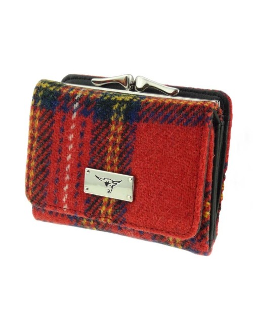 Portafoglio 'Unst' Harris Tweed - Royal Stewart