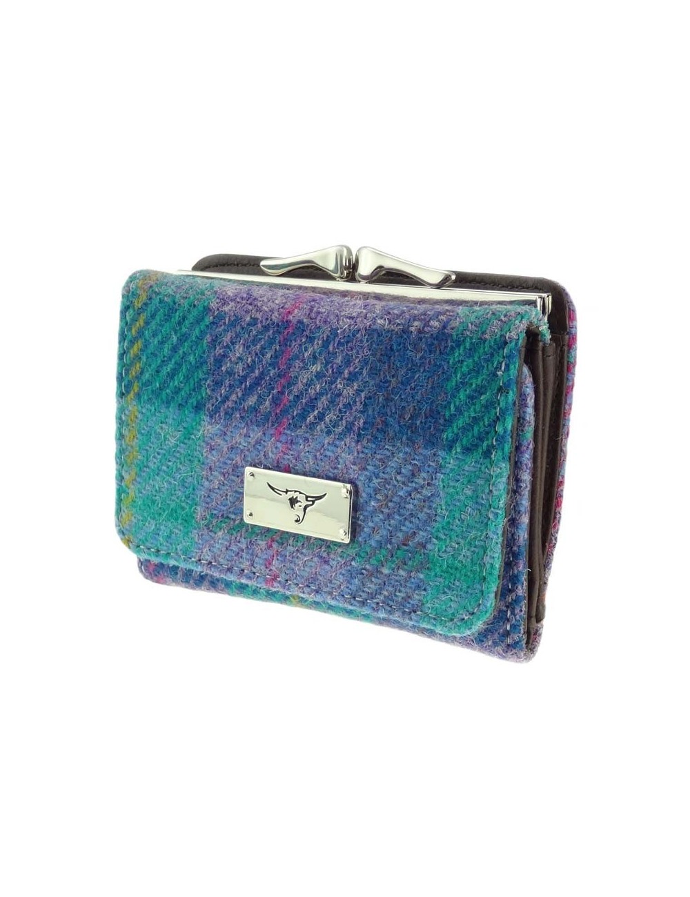 Portemonnaie 'Unst' Harris Tweed - Green&Purple