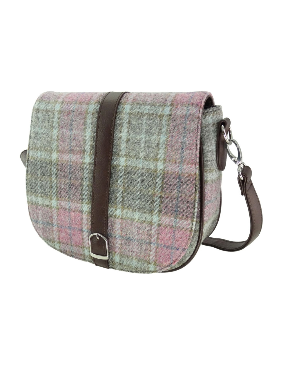 Schultertasche 'Beauly' - Harris Tweed Soft Pink Buchanan