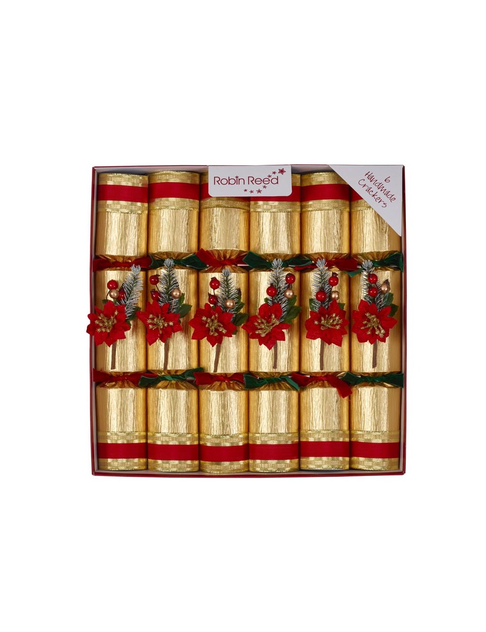Christmas Crackers Box 6stk - POINSETTIA