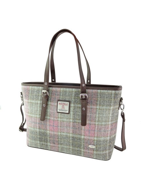 Borsa a tracolla Spey - Harris Tweed Soft Pink Buchanan
