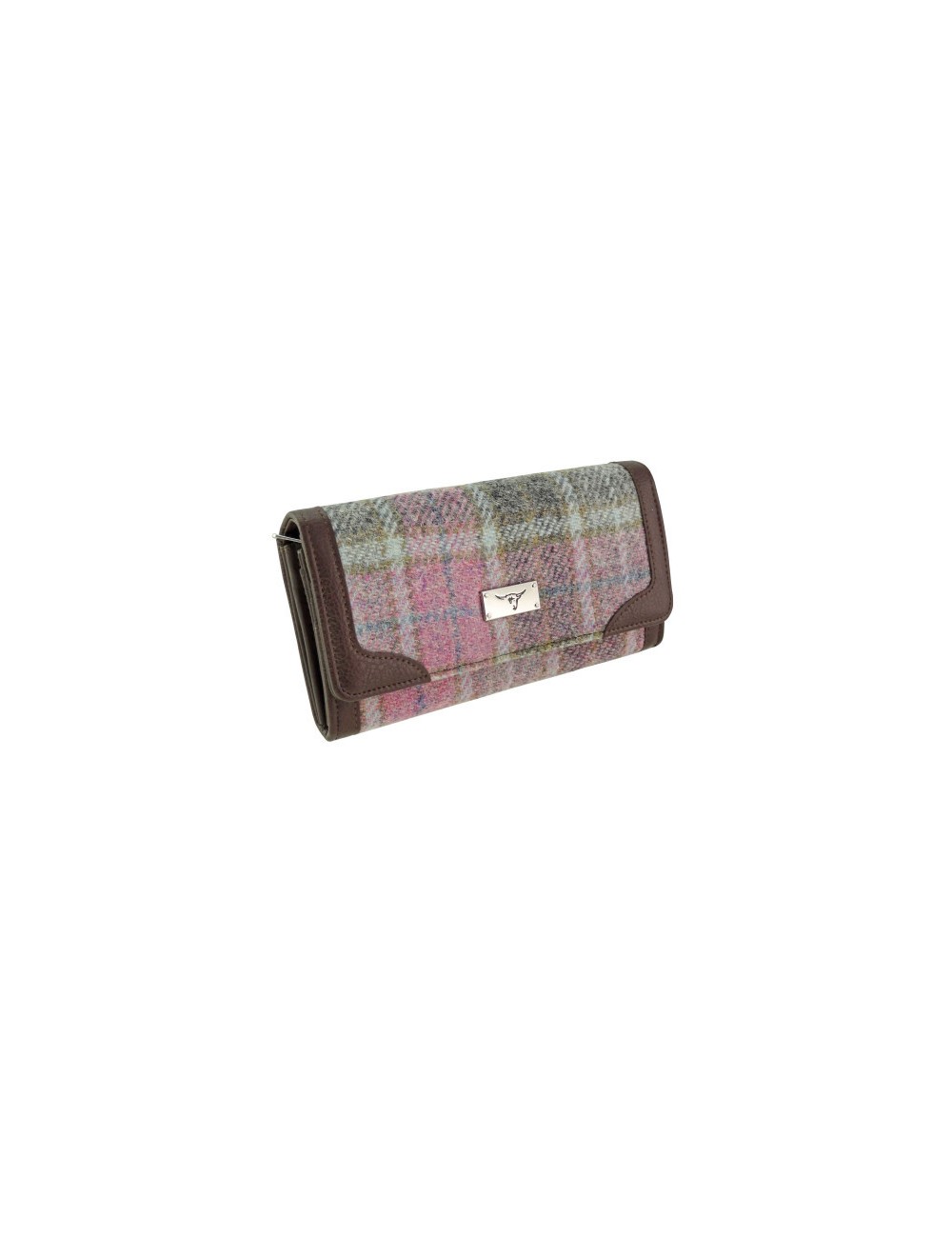 Wallet 'Bute' Harris Tweed - Soft Pink Buchanan