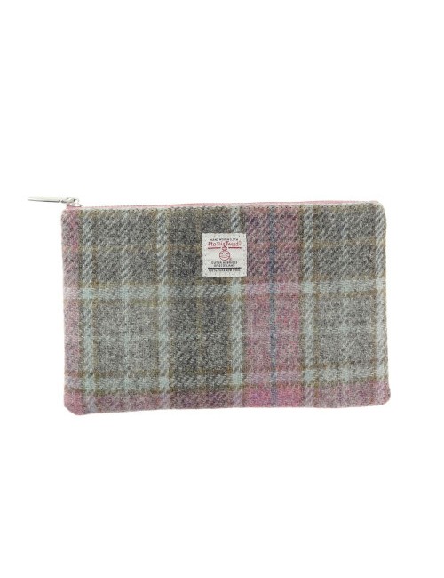 Portefeuille 'Bernerey' Harris Tweed - Soft Pink Buchanan