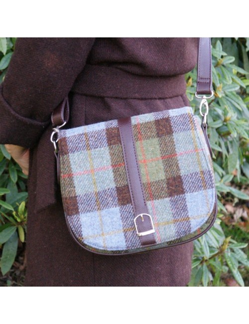 sac à bandoulière 'Beauly' - Harris Tweed Soft Pink Buchanan