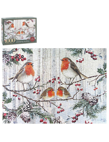 Puzzle 1000pc - Christmas Robins