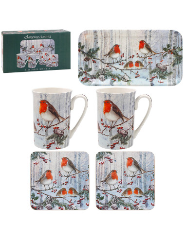 Coffret cadeau 5 pièces - Christmas Robins