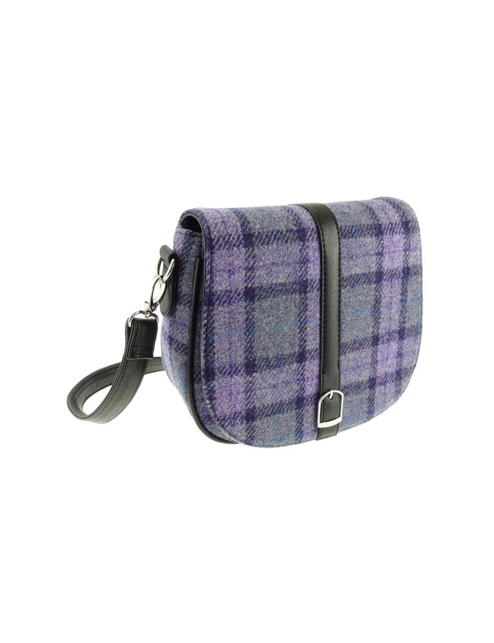 Schultertasche 'Beauly' - Harris Tweed Purple Check