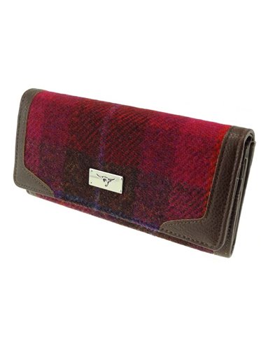 Portemonnaie 'Bute' Harris Tweed - Deep pink
