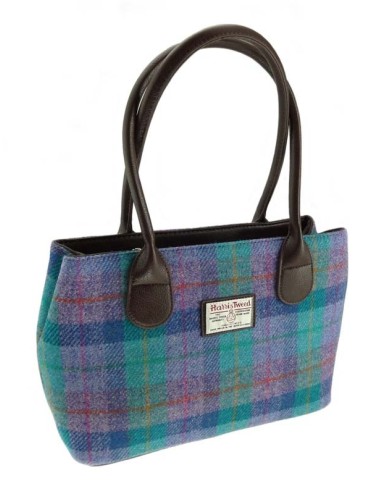 Handtasche 'Classic' - Harris Tweed Green&Purple
