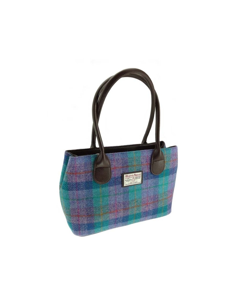 Handbag 'Classic' - Harris Tweed Green&Purple