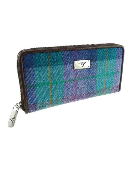 Portemonnaie 'Staffa' Harris Tweed - Green&Purple