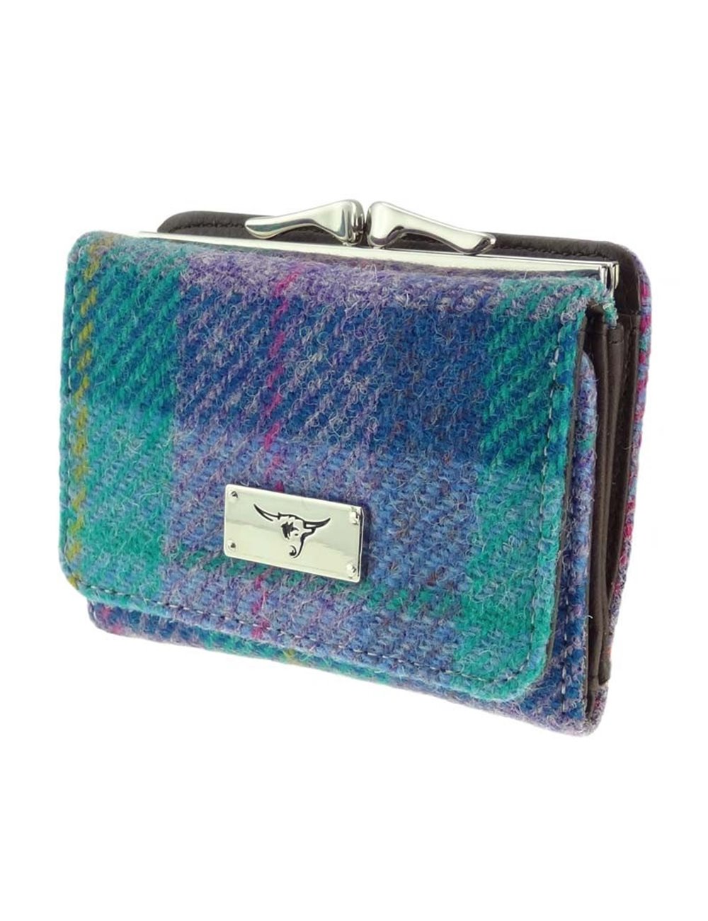 Portemonnaie 'Unst' Harris Tweed - Green&Purple