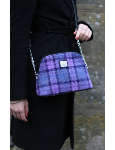 Umhängetasche 'mini' - Harris Tweed Purple Check
